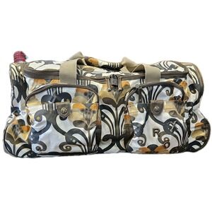 NWT Roxy Long Way Home Rolling Duffle – Boho Earth‑Tone Floral Y2K Surf Travel